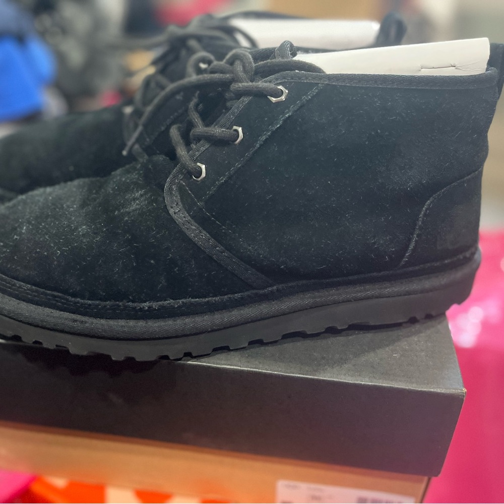 Men's Black Suede UGG Boots - Casual Lace-Up